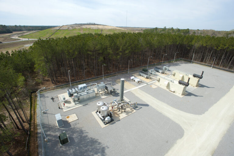 Methane gas generation at Berkeley County landfill.
